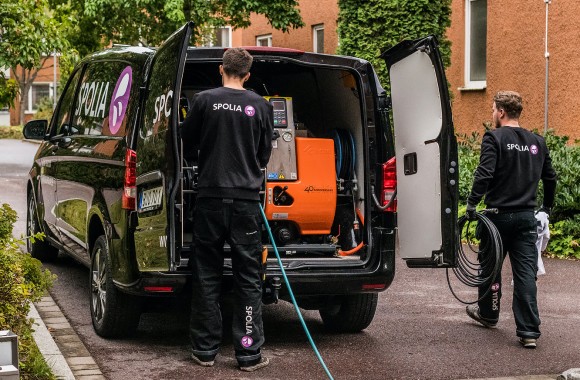 Villaspolning - Spolbil snabbt på plats